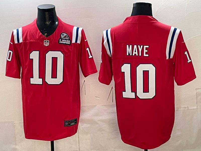 Men 2026 New England Patriots #10 Maye red Limited Nike NFL Jersey style 03